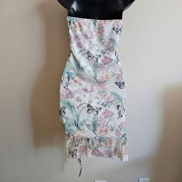 PrettyLittleThing Fairycore Butterfly Bandeau Dress - Picture 5 of 8